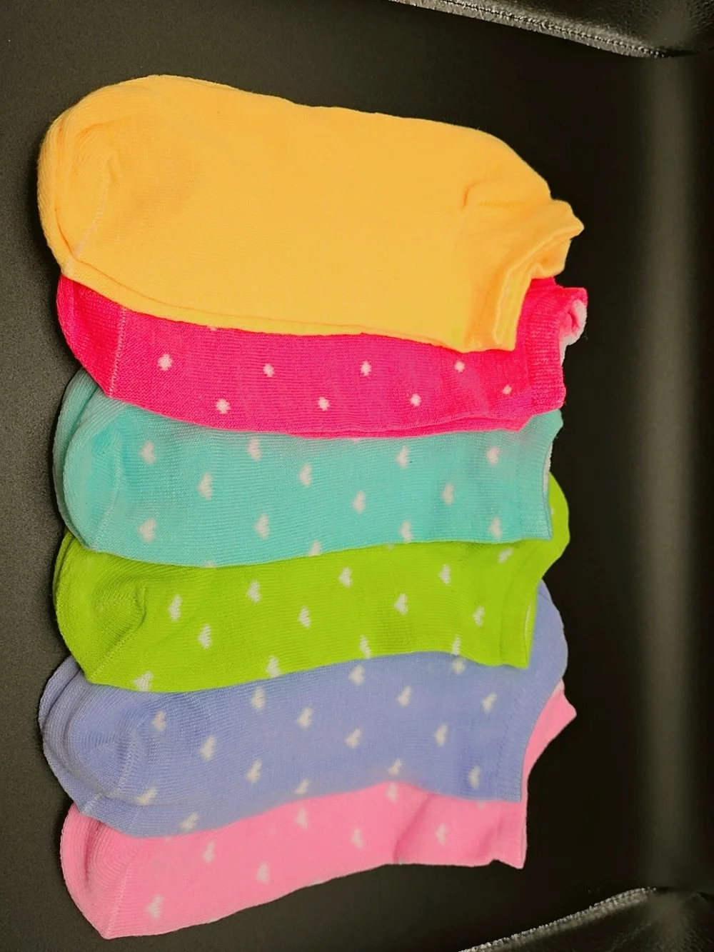 No-Show Heart Pattern Sock Pack - Neon & Pastel Colors